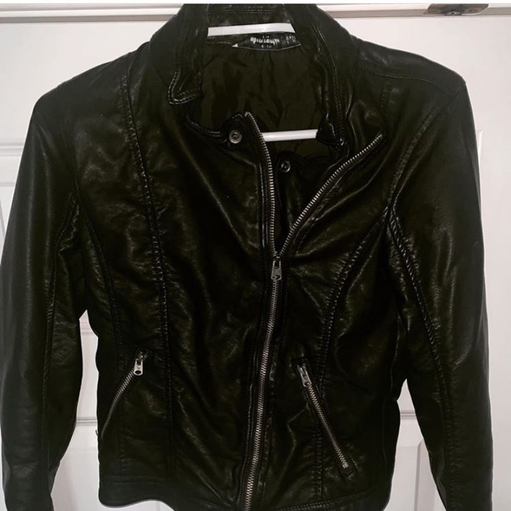 black Abercrombie leather jacket